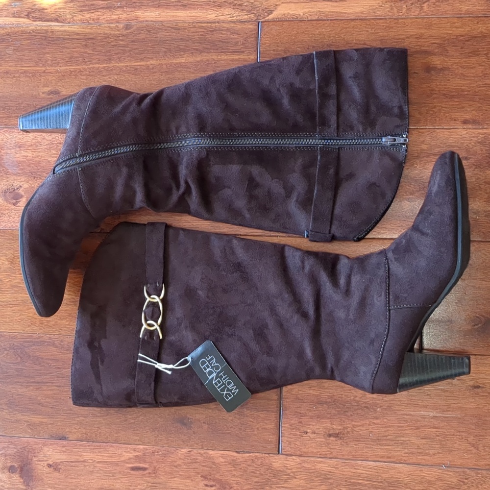 Predictions women's tall chocolate brown suede size 9 1/2 boots